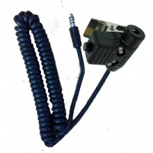 Helicopter Headset / Helmet Extension Lead With PTT (Coiled)